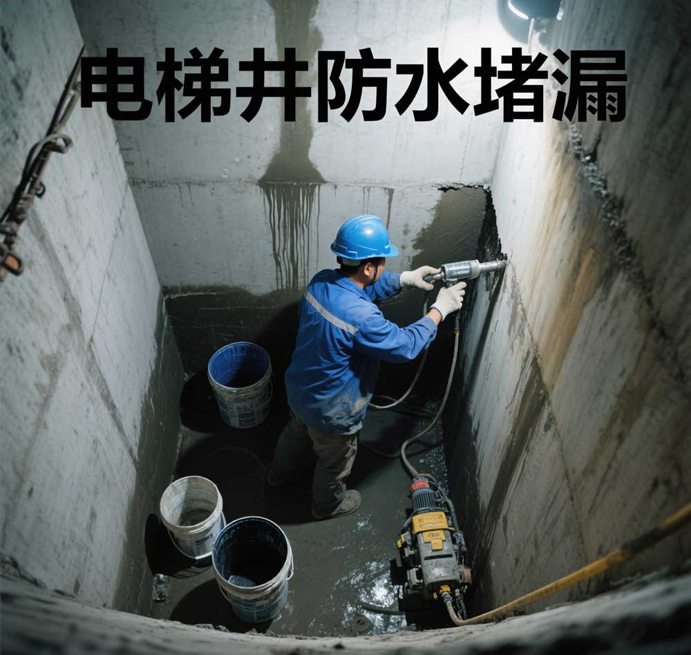 电梯井防水堵漏，长春专业电梯井漏水维修公司
